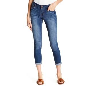 1822 Denim Adrianna Skinny Cropped Jeans 8‎ Dark Wash Slim Fit Mid Rise Stretch